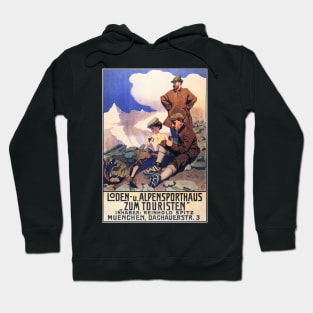 LODEN ALPEN SPORTS HOTEL for Tourists 1905 Vintage German Travel Advertisement Hoodie